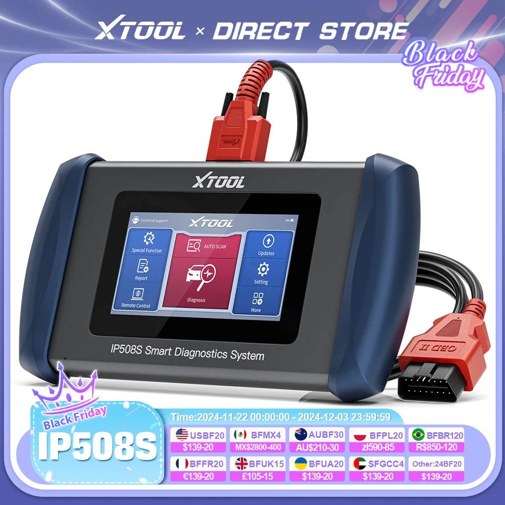 XTOOL InPlus IP508S OBD2 Car Diagnostic Tools ECM ABS TCM SRS EPB System Built-in CAN FD Free Update Lifetime Automotive Scanner