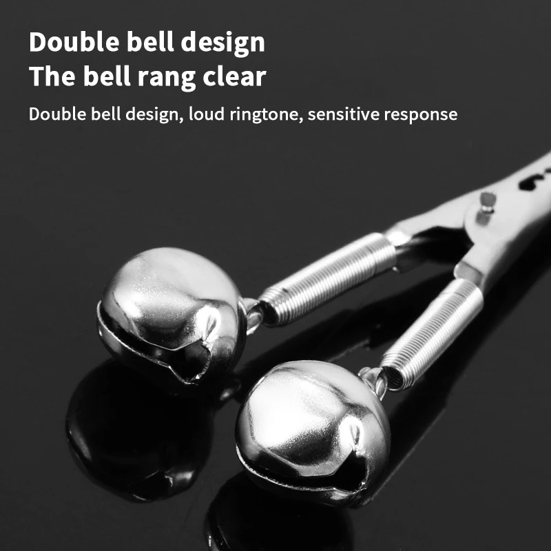 5/10 قطعة الصيد تنبيه جرس كليب الفولاذ المقاوم للصدأ الأسماك لدغة الصوت إنذار الصيد رود المشبك حلقة المغذية العلوي تلميح كليب صيد السمك #3