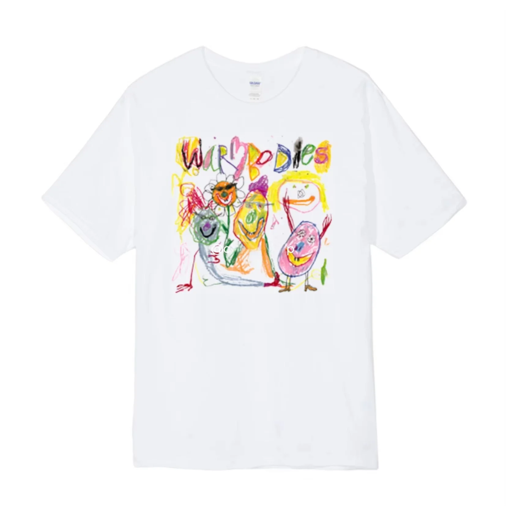 autismss-treasure-house-アメリカンレトログラフィティクレヨンルーズサマー半袖tシャツかわいい学生カジュアル幾何学模様