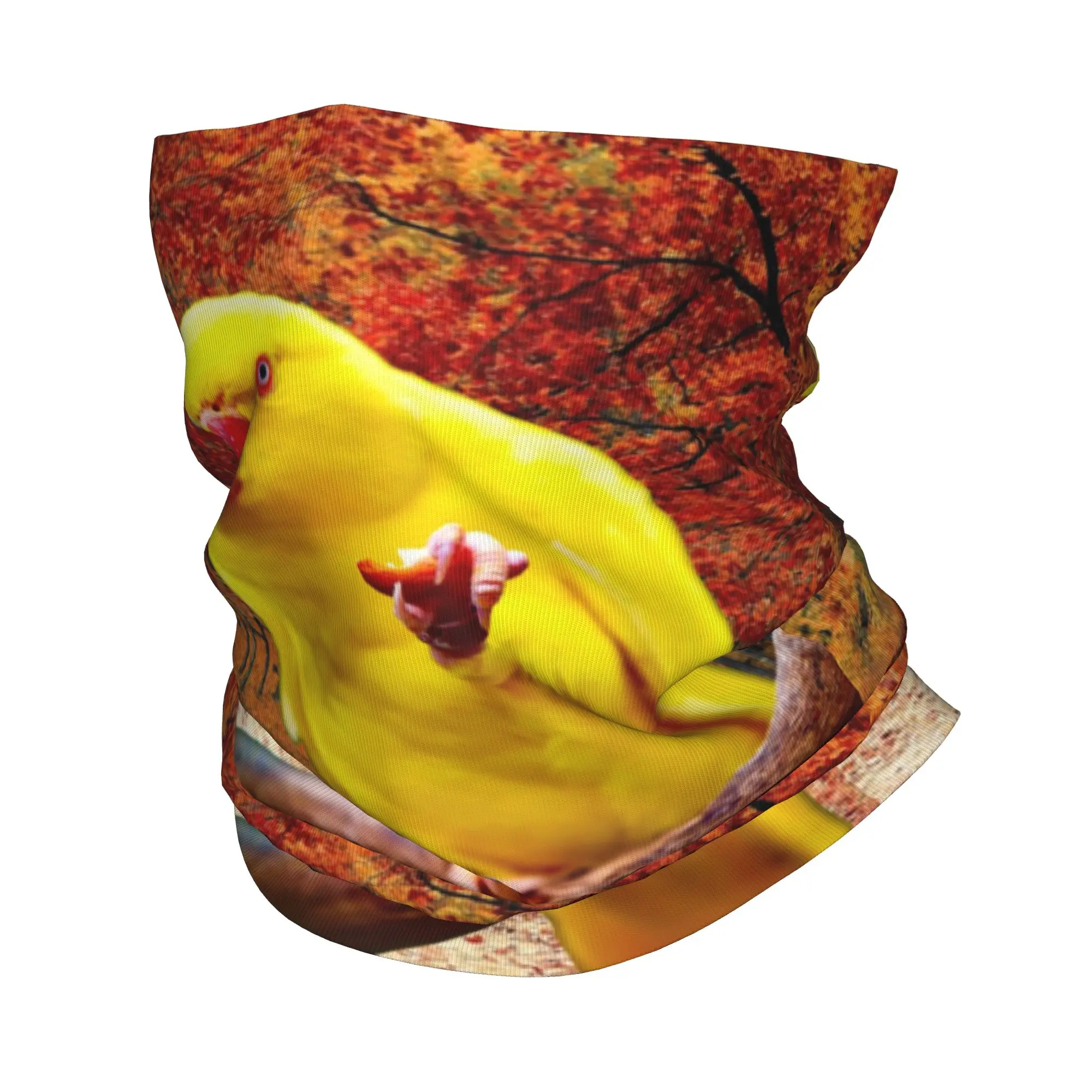 Yellow Ringneck Parrot Bird Parakeet Bandana Neck Gaiter Printed Mask Scarf Balaclava Riding Unisex Adult Breathable view 3