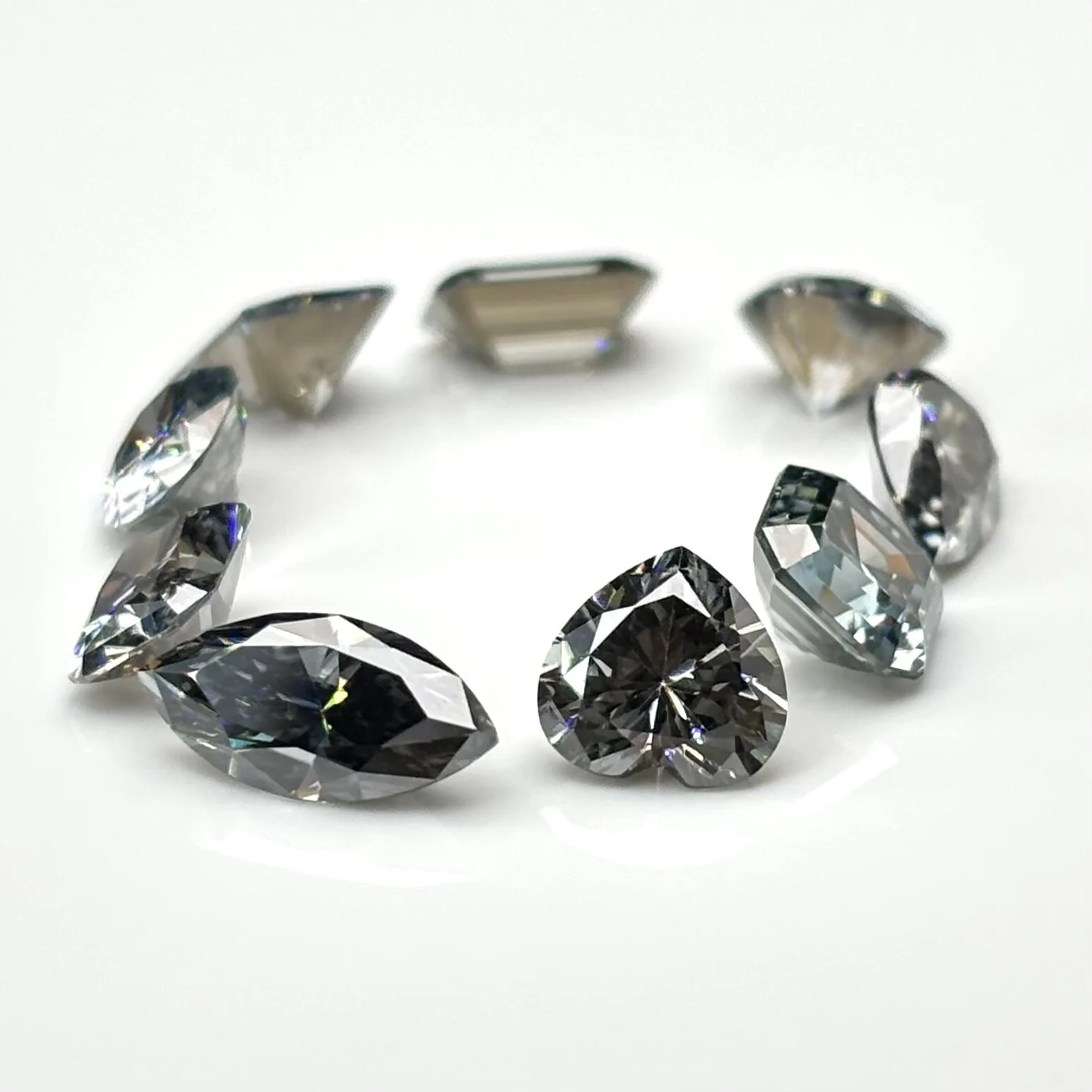luxury Loose Moissanite Stones Pear Heart Oval Gray Lab Grown diamonds 0.5~5ct VVS1 Clarity With GRA Certificate For jewelry