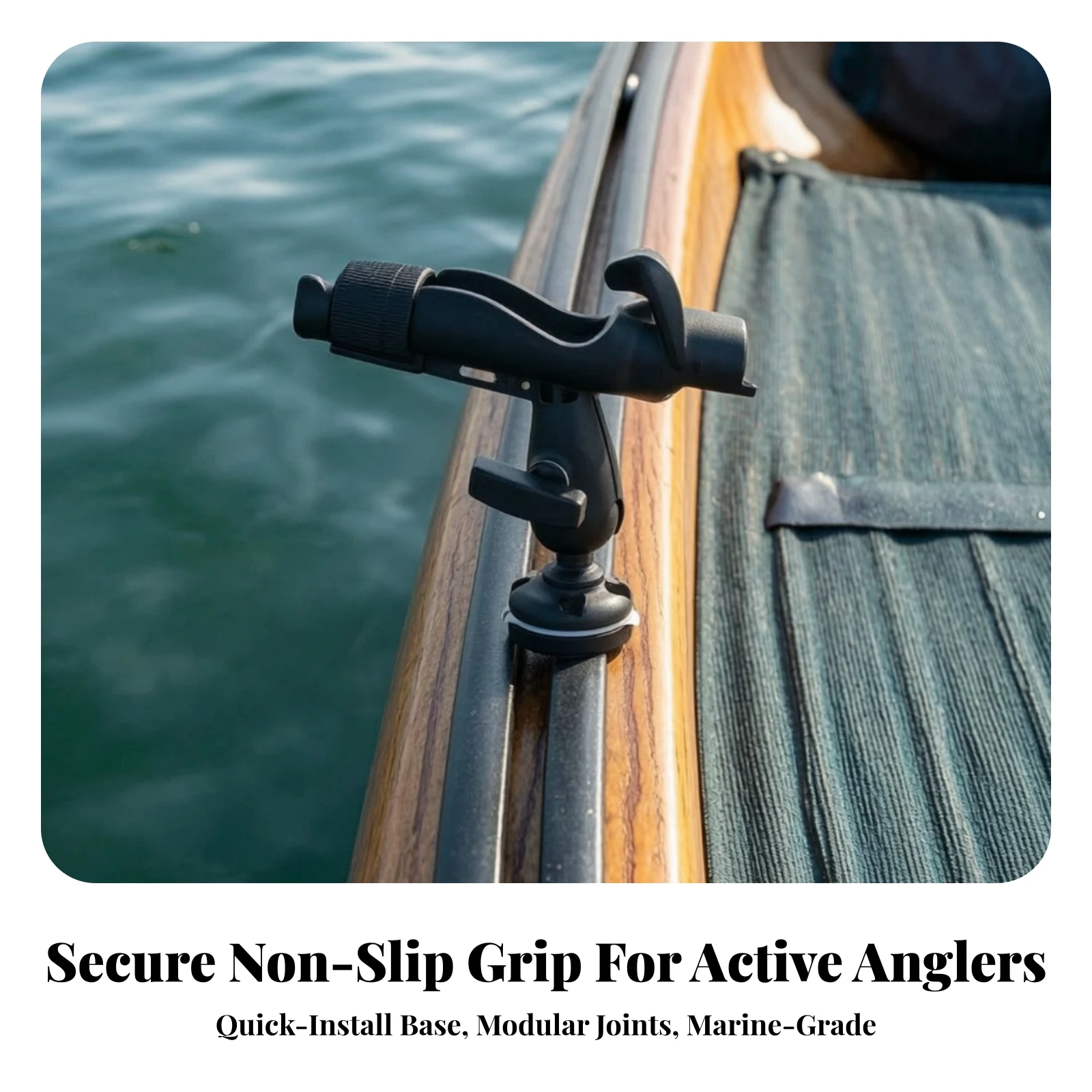 Fishing Rod Holder with Suction Cup Articulated Fishing Rod Holder Secure Organized for Kayak Fishermen, Boat