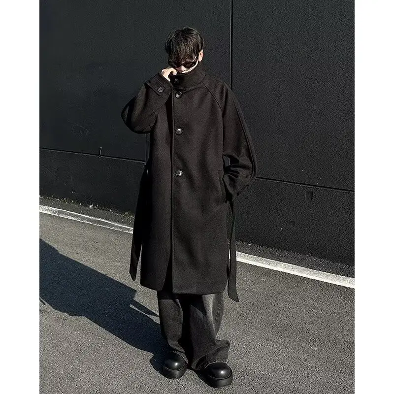 

Wool Blend Coats Belt Oversized Mans Kawaii Cute Sweet Lovely Girly Doll-Like Pastel Colorful Charming Youthful Pretty Adorable