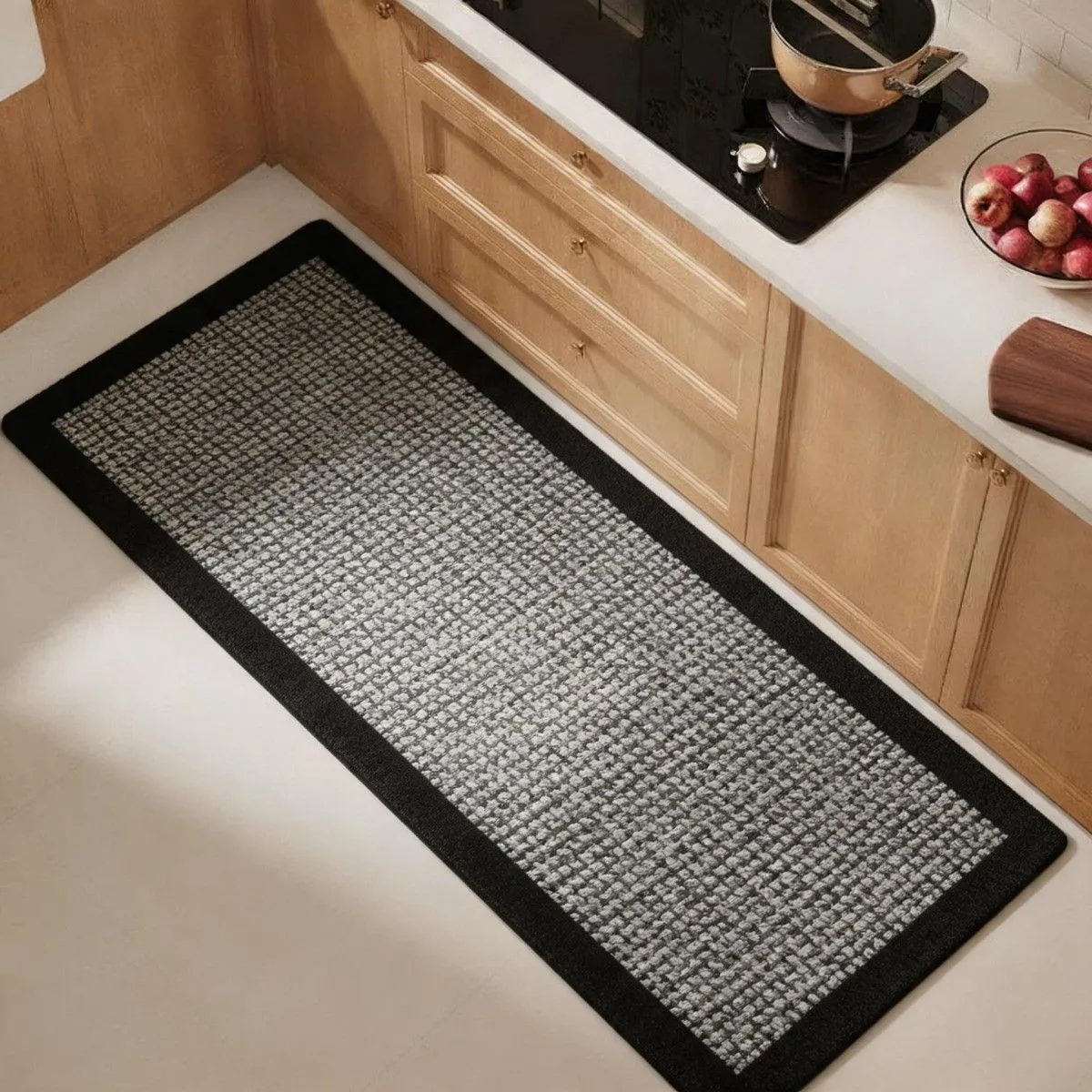 Tappetino da cucina quadrato, lungo tappetino assorbente in fango di diatomee, con design spesso e fondo in gomma antiscivolo, adatto per cucina, bagno, toilette, ingresso e sala da pranzo.