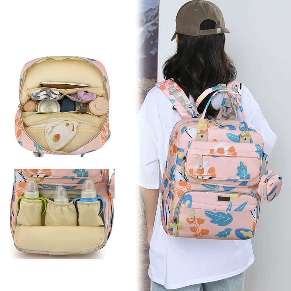 Diaper Bag Baby Stroller Organizer Spacious Multi Pocket Waterproof Scratch Resistant Dry Wet Separation Milk Mommy Bag