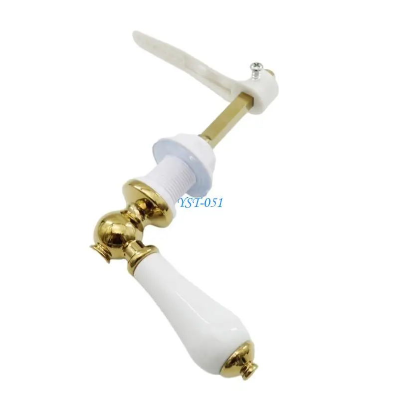 E15A Practical Ceramics Lavatory Flush Handle Sturdy Designs Zinc Alloy Accent Accessory with Multiple Toilet Models