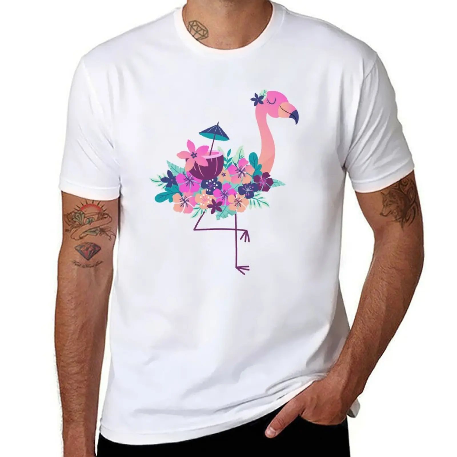 

Tropical Flamingo T-Shirt man t shirt summer man t shirts high quality luxury brand T-Shirt