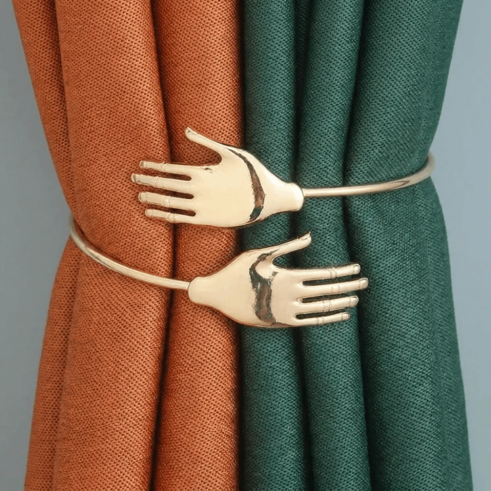 U-Shaped Design Curtain Holdback Hand Shaped Heavy Duty Curtain Tiebacks Creative Decorative Curtain Hook Bedroom Use