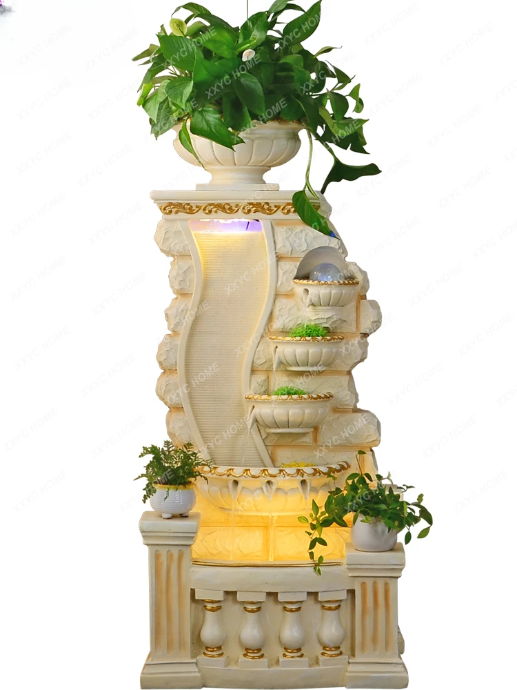 

Fish Tank Living Room Floor European Decoration Landscape Creative Flower Pot Water Fountain Lucky Feng Shui Decoration