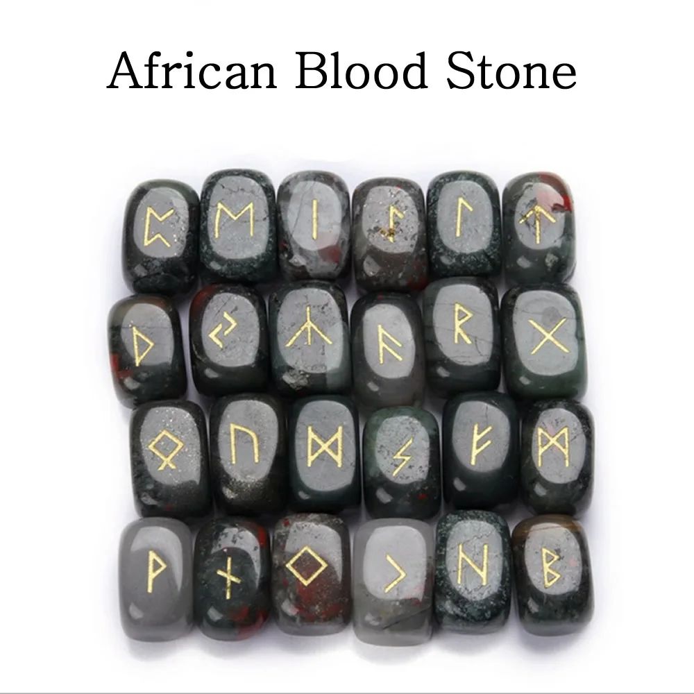 25pc/set European and American Natural Stone Rune Alphabet Accessories Natural Crystal Rune Tarotuni Divination Divination Props