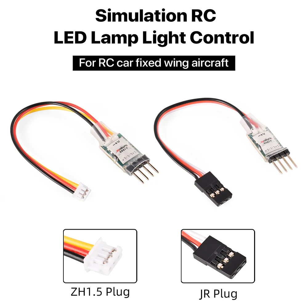 DUMBORC Remote Control Vehicle LED Light Switch Controller 125/120mm ZH1.5/JR Plug for RC Mini Car Fixed Wing Aircraft Toy Parts