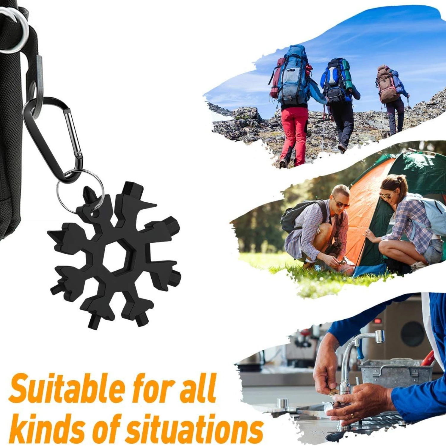 Multitool เกล็ดหิมะ 18-in-1 ที่เจ๋งและไม่ซ้ําใคร - ของขวัญคริสต์มาสที่สมบูรณ์แบบสําหรับผู้ชาย อุปกรณ์ตั้งแคมป์ที่ยอดเยี่ยมสําหรับสามีและคุณปู่ -