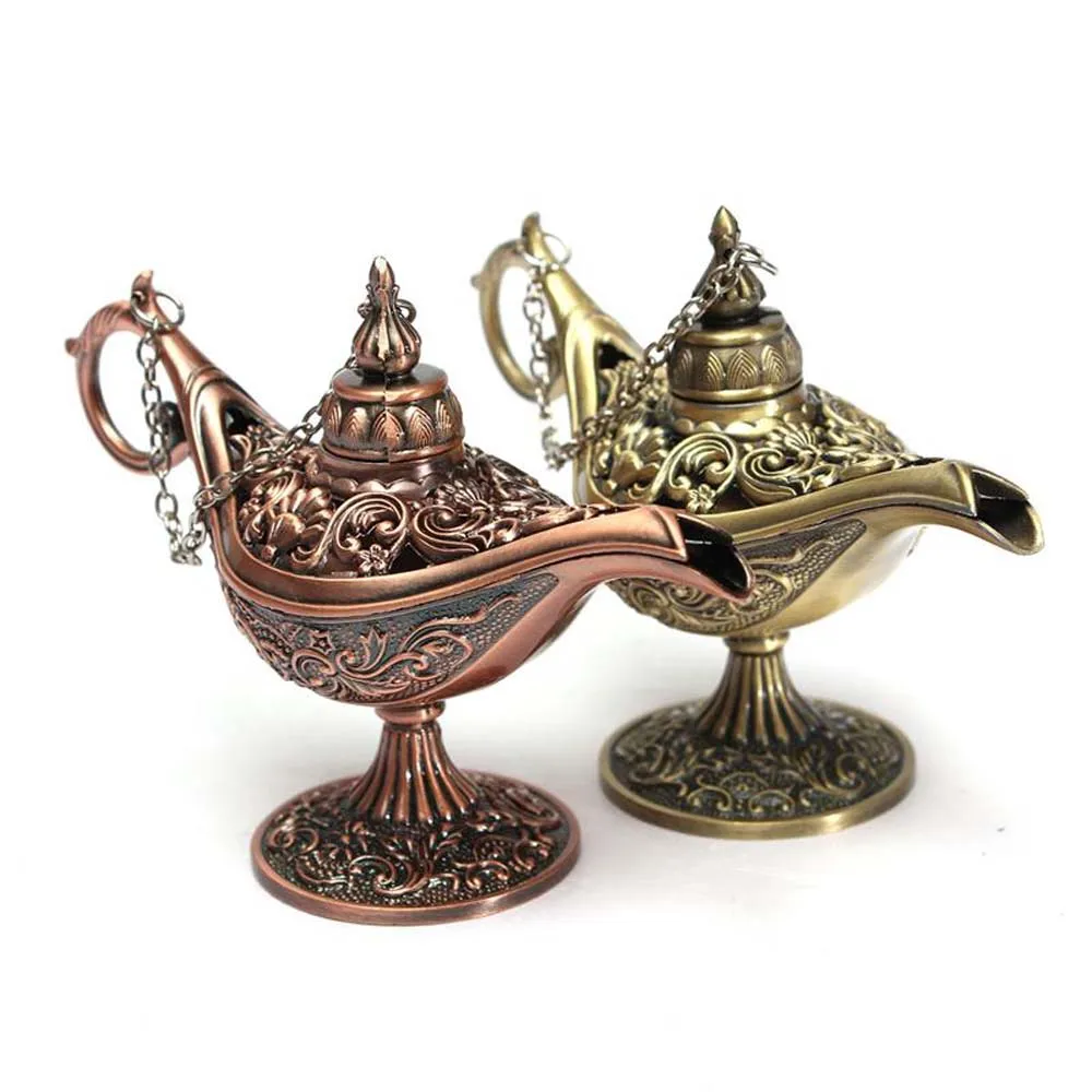 Craft Prayer Wishing Home Decor Special Hollow Out Fairy Tale Aladdined Magic Lamp Tea Pot Incense Holder Ornaments