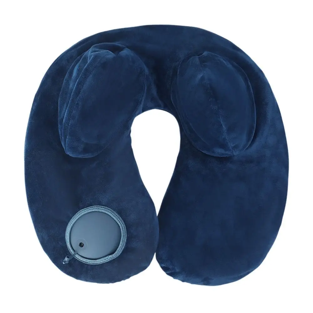Travesseiro portátil em forma de U, design de corcunda dupla, travesseiro de pescoço inflável, travesseiro de viagem ergonômico