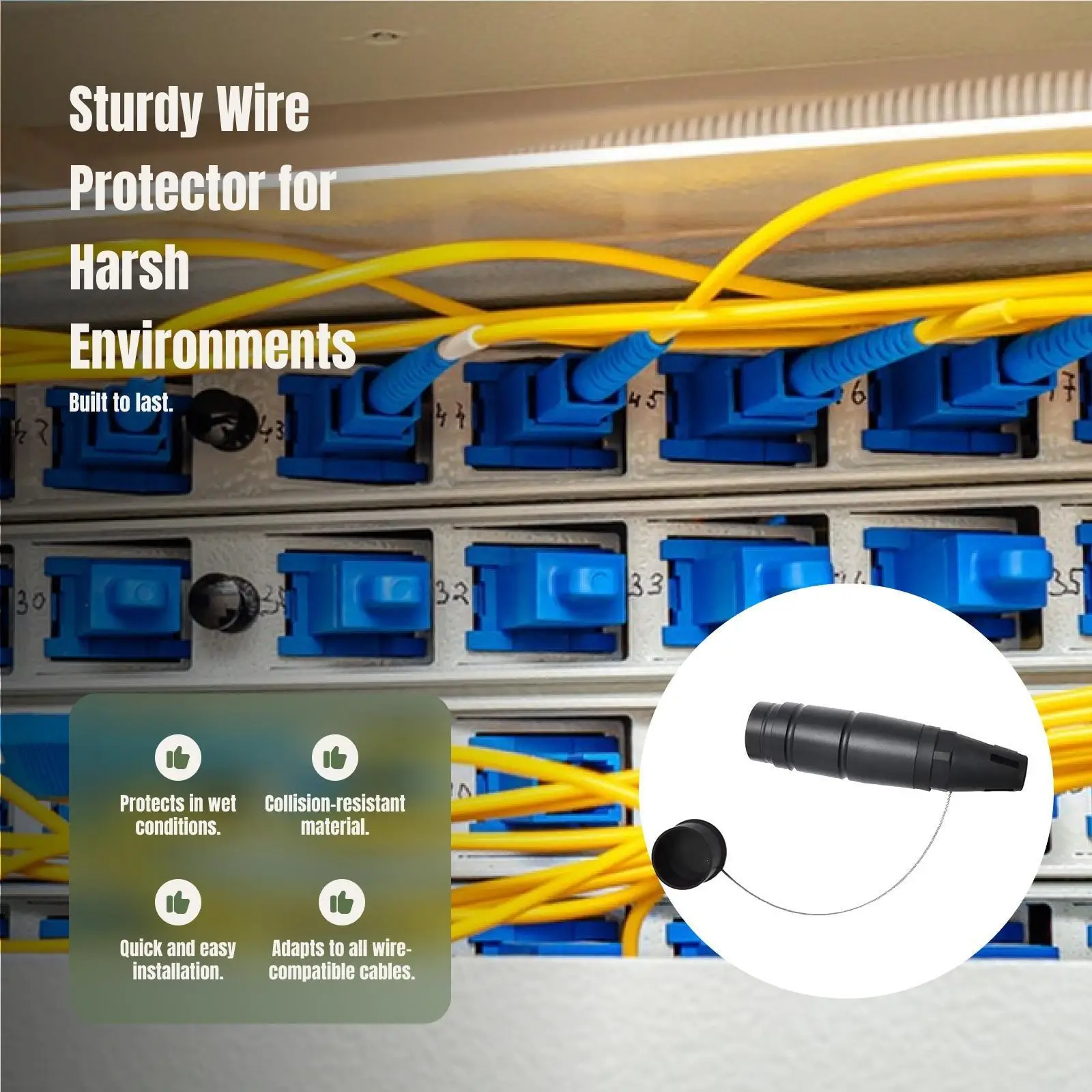 Fiber Optic Protector Cord Plastic Waterproof Shell for Outdoor Audio Data Cable Protection
