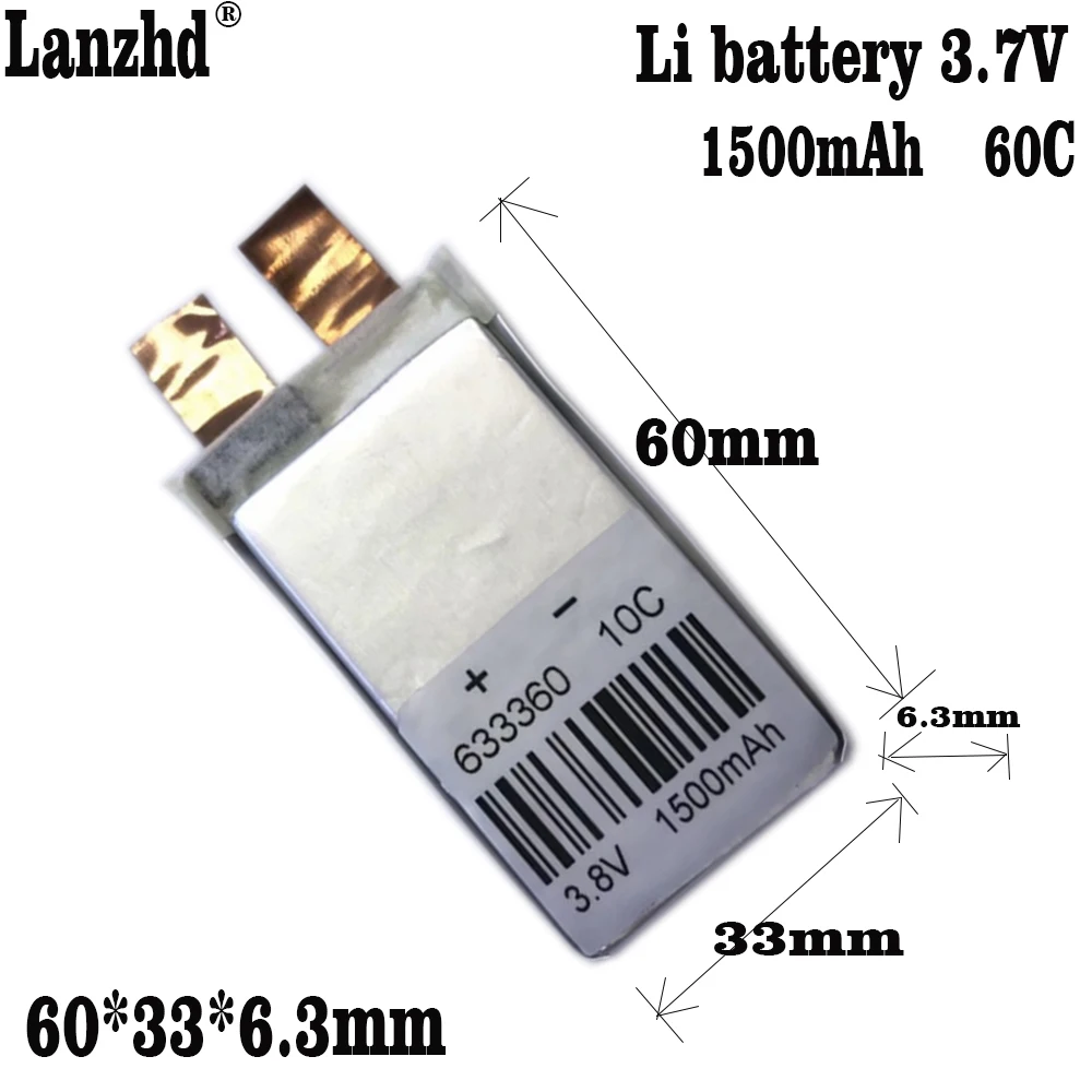 New 3.8V 10C discharge rate 1500mAh Li-Polymer Replacement Battery DIY Cell For DJI Spark Drones Model toy 643361 633360