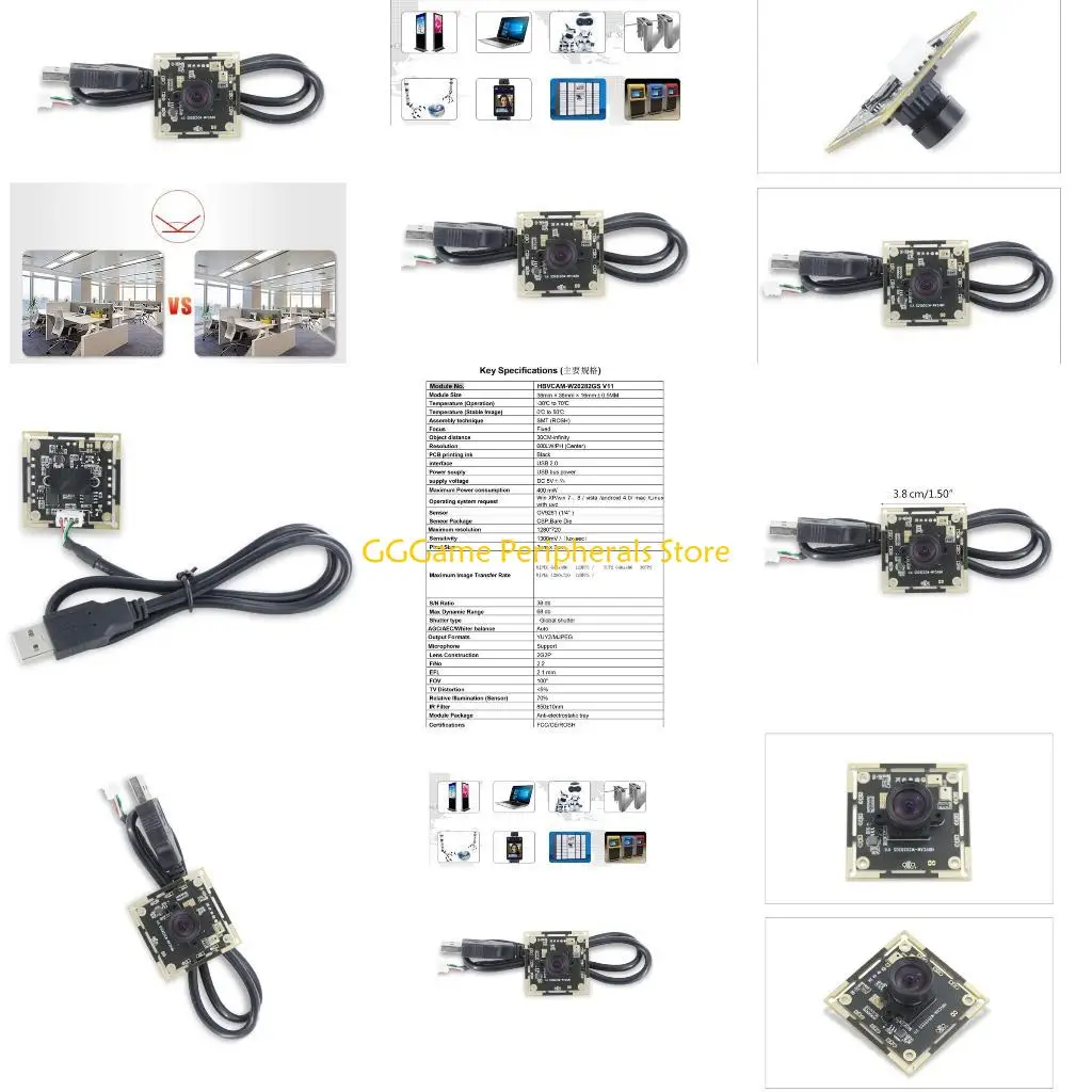 

U55B 1MP OV9281 Black And White Global Shutter Camera Module With 120FPS High Rate