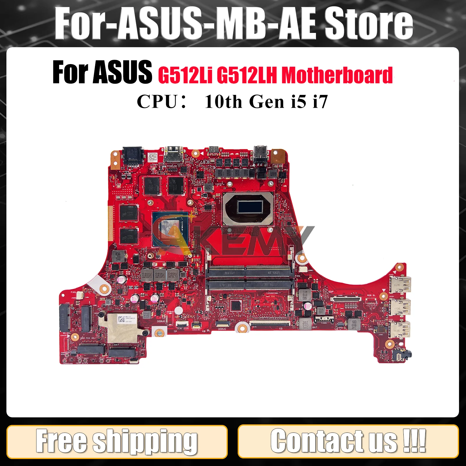 

G512LI Laptop Motherboard For ASUS ROG Strix G15 G512LH G512Li G512L Notebook Mainboard With 10th Gen i5 i7 100% tests OK stk