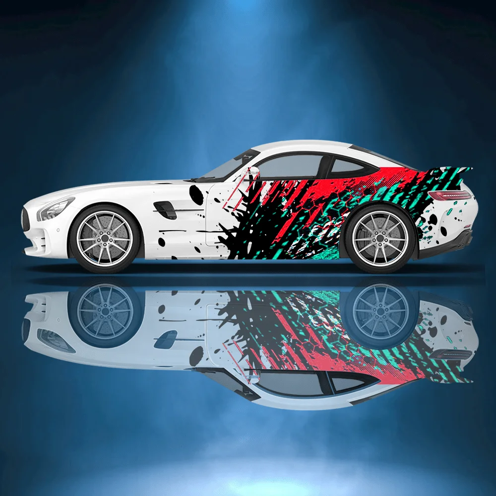 

Color Blocking Splash Car Vinyl Wraps Decal Self-adhesive PVC Sticker Suitable for Trucks SUV Decoration Auto Accessories Gift