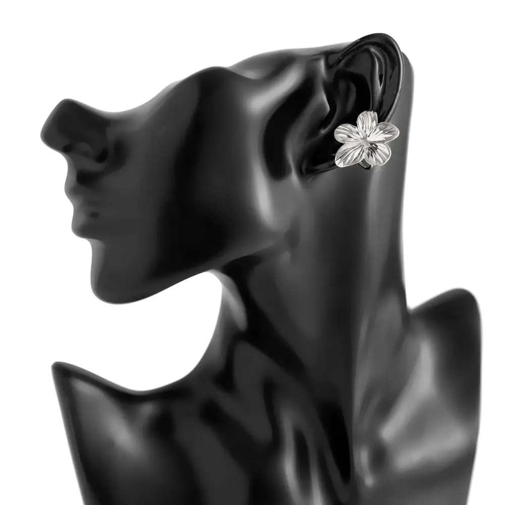 Trend Flower C Shape Ear Cuff Silver Golded C-shaped Ear Clip Irregular Shape Metal Starfish Shell Ring Clip Travel