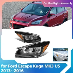 Car Headlights Assembly for Ford Escape Kuga MK3 US 2013~2016 2014 2015 Fog Lights Map Halogen Corner Side Lamps LED Accessories