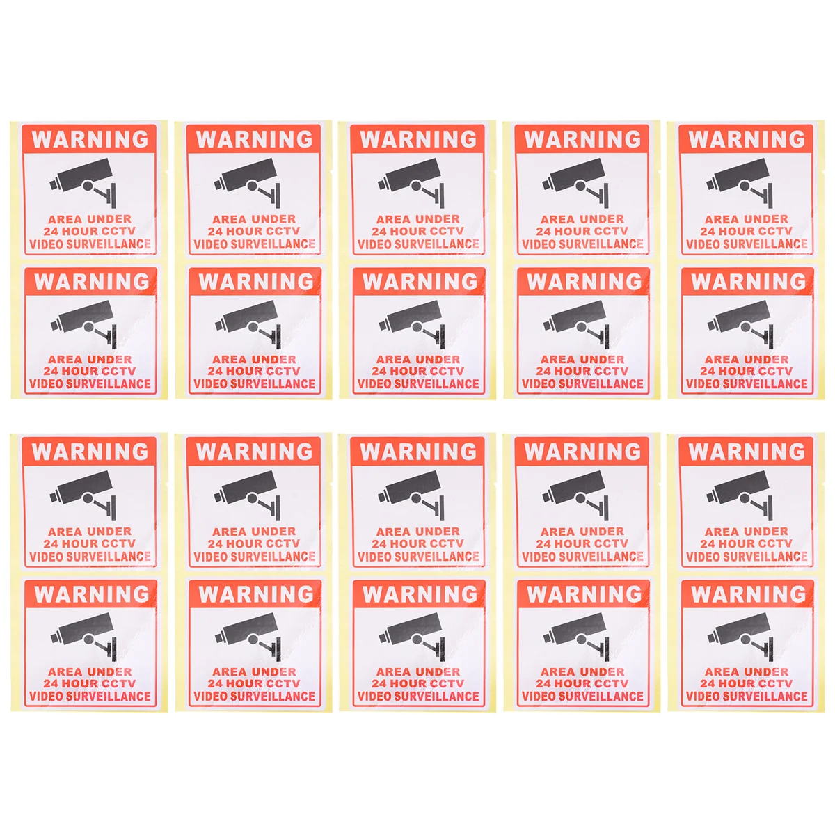 

20pcs Cctv Camera Warning Signs Stickers Security Video Surveillance Decals Adhesive Removable For Office School Building