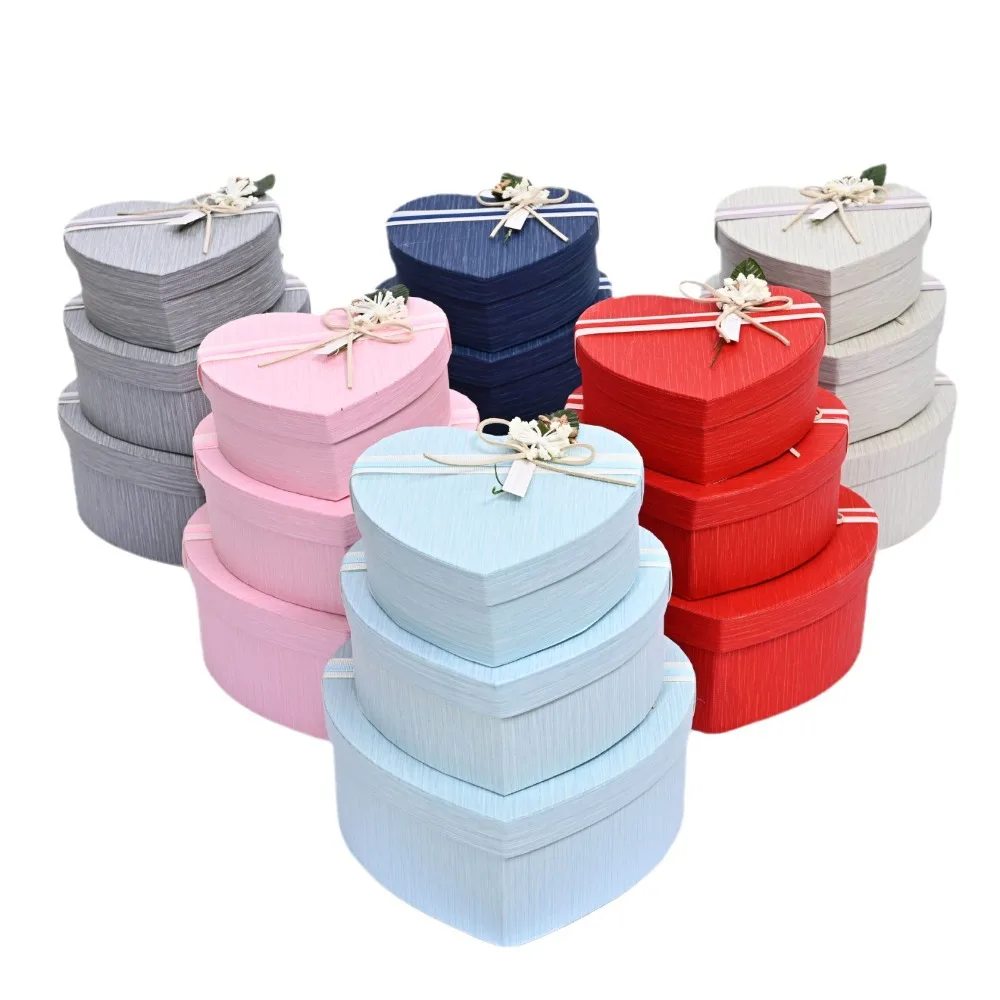 صندوق هدايا جديد على شكل قلب مع غطاء علب هدايا حمراء لحاوية تخزين الهدايا لعيد الميلاد #4