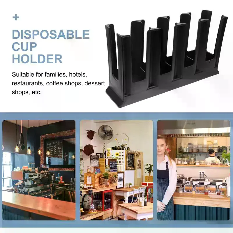 Cup Holder Acrylic Paper With Multiple Slots Durable Smooth Surface For Bubble Tea Shops Cafes Office Countertops