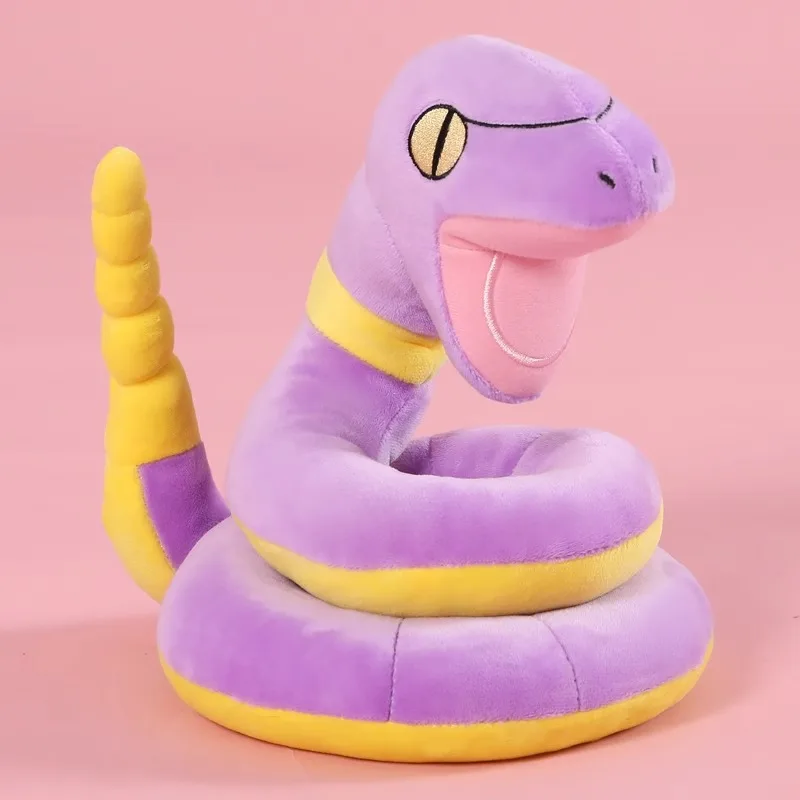 Genuine Pokemon Kawaii Ekans Stuffed Toys Cartoon&Cute Arbor Snake Plush Dolls Peluche Throw Pillow Birthday Gift For Kids Boys