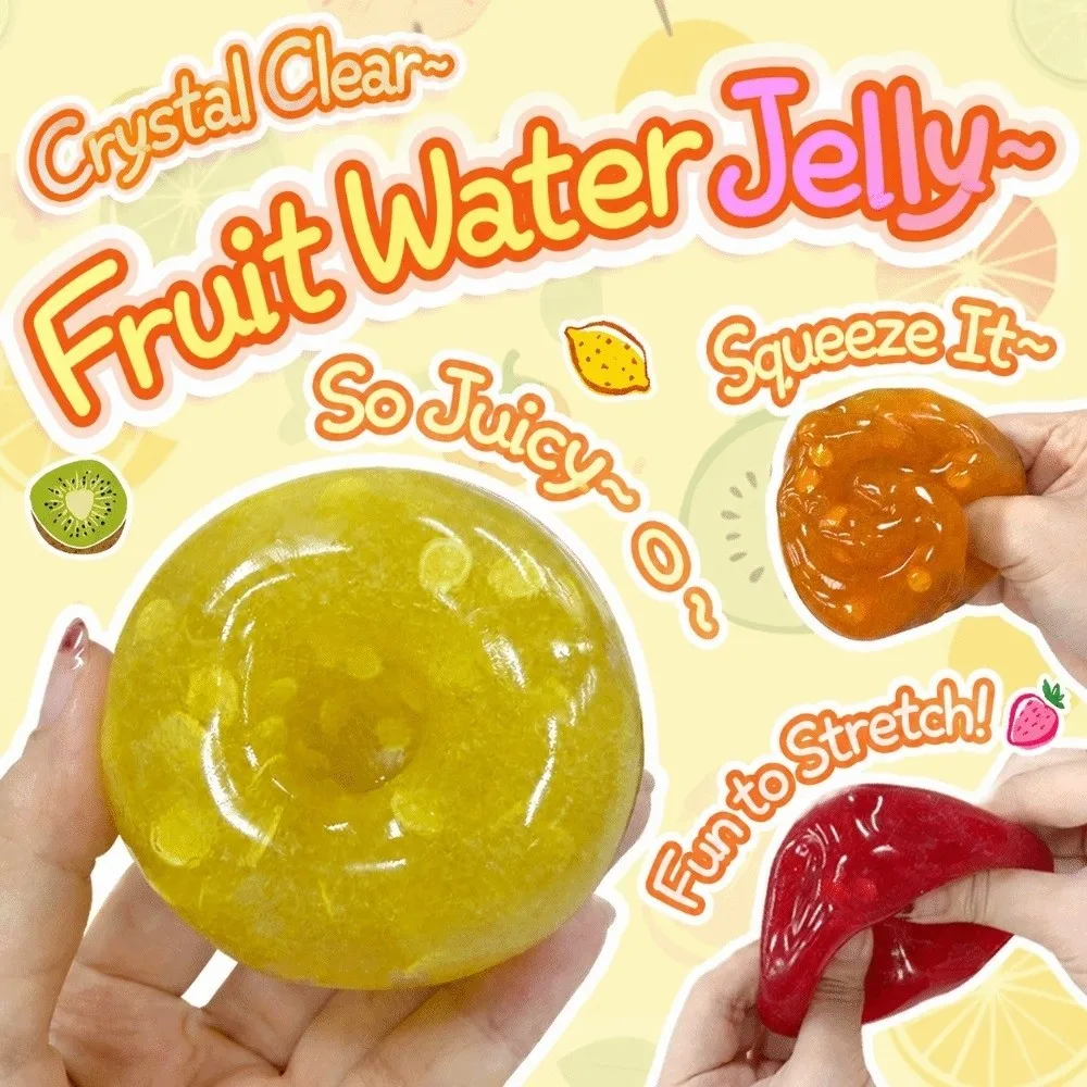 Fun Stress Relief Fruit Stress Balls Soft TPR Pinch Ball Decompression Random Sugar Smoothie Ball Adults
