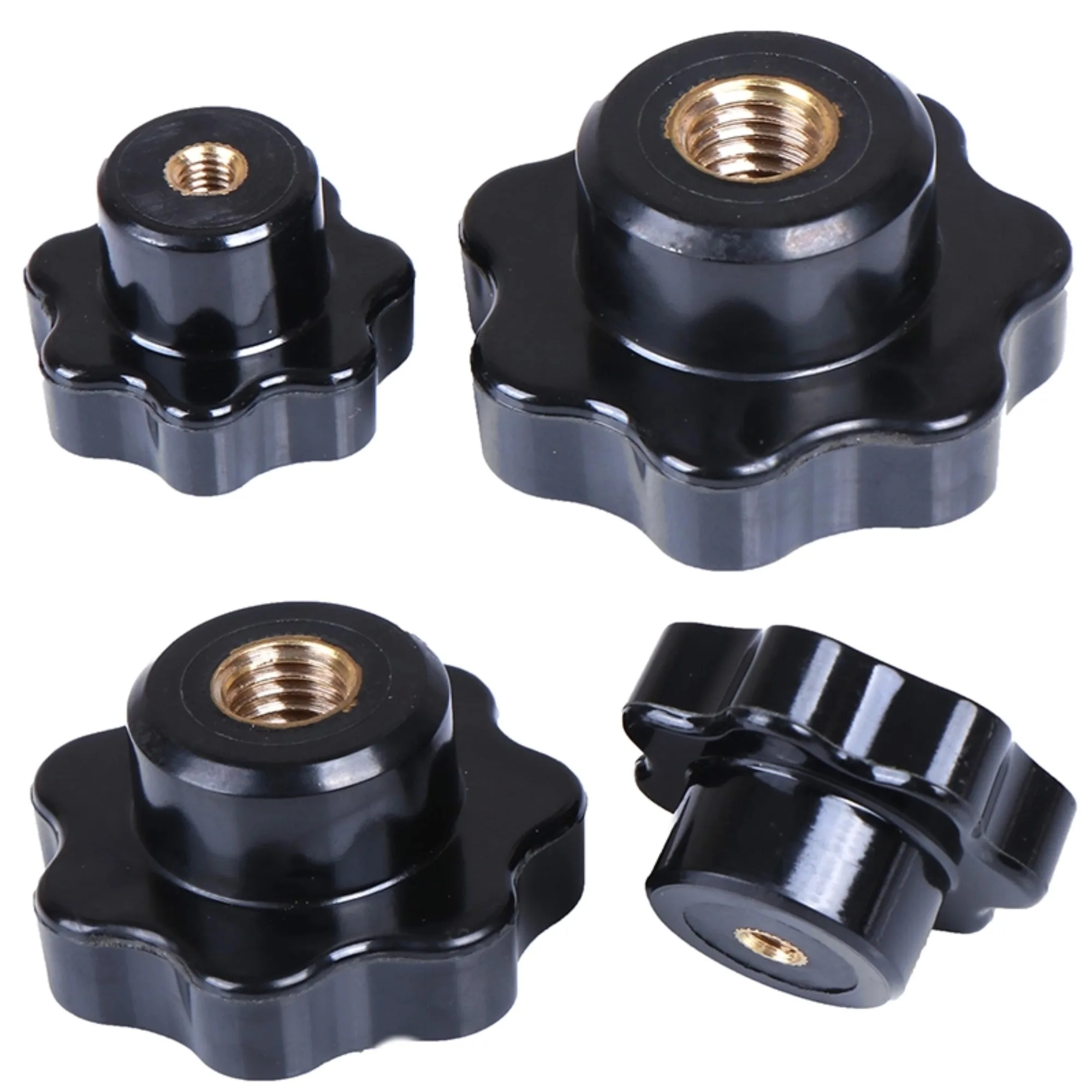 M5 M6 M8 M10 M12 Innengewinde Sieben Sternförmiger Kopf Spannmuttern Knopf Schwarze Rändelmuttern Spannknopf Manuelle Muttern