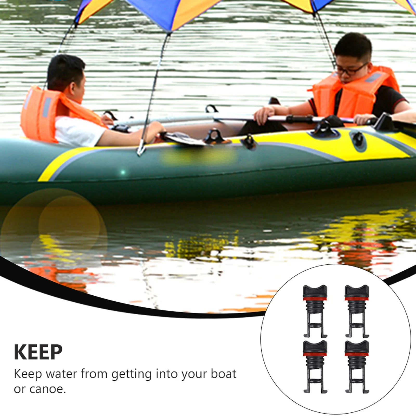 

4Pcs Waterproof Kayak Drain Plugs Nylon Stopper Replacement for Kayak Canoe Boat Accessories Outdoor Use Boat Drain Plug