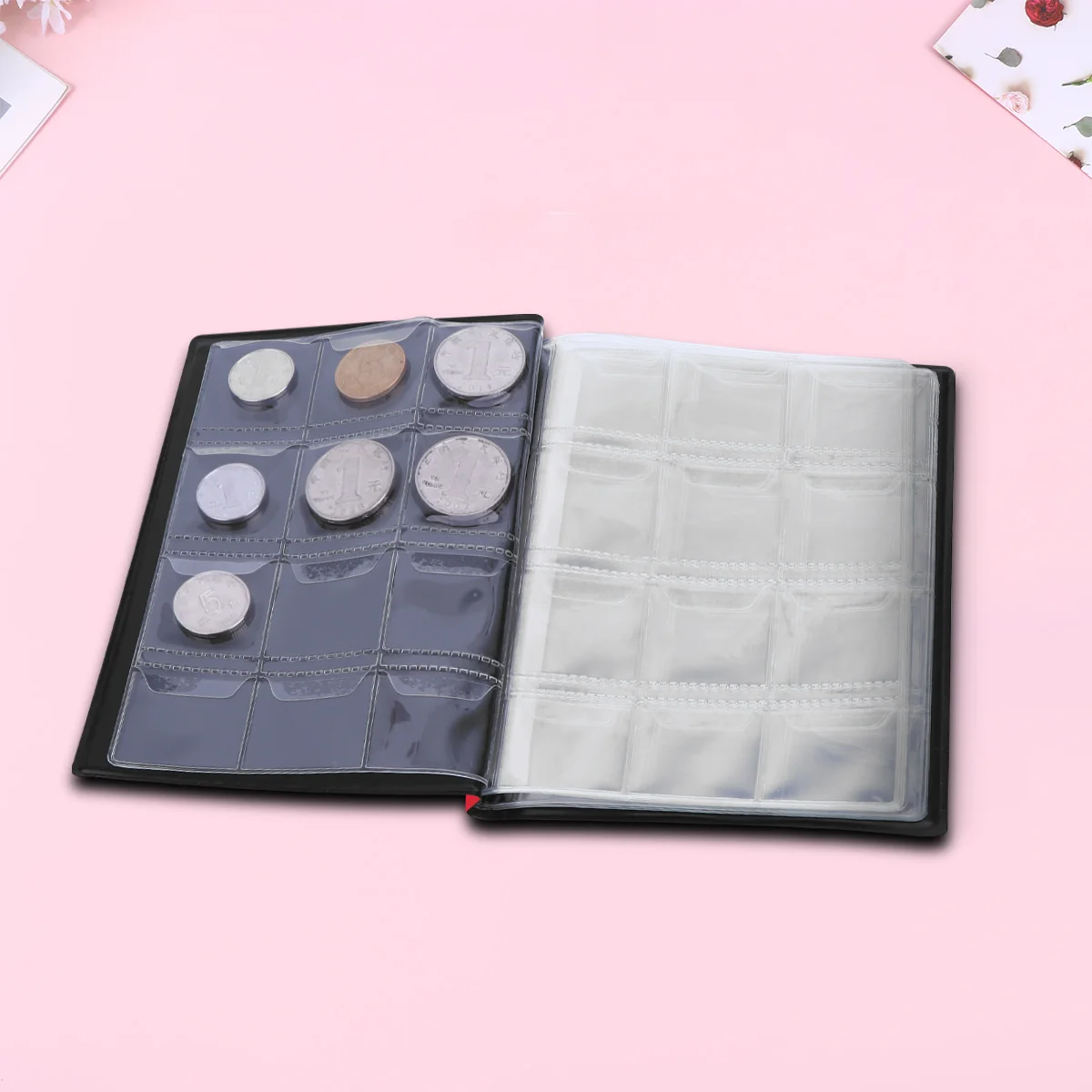 

Red 120 Grids Coin Collector Album PVC Material Lightweight Portable Display Gift for Enthusiasts Coin Collector Album