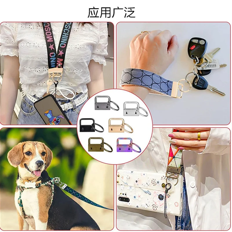 

B-Est 60 Pcs 2.5Cm Key Fob Keychain Hardware With Pliers Tool Set For Wristlet Clamp Key Lanyard Making