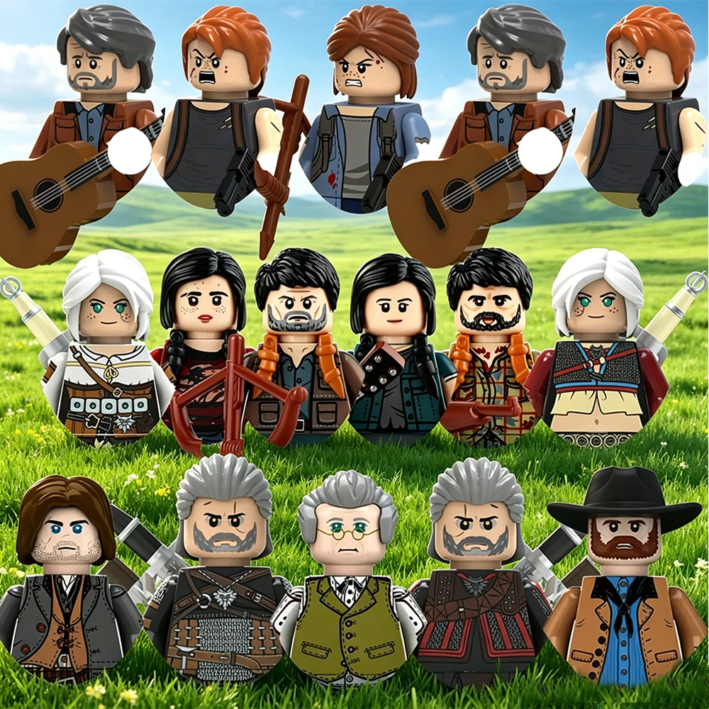 Juego The Last of Us, Bloques de Construcción DT042-DT045, The Witcher, Regalos de Juguetes, Red Dead Redemption, Bloques DIY, Mini Figuras de Acción para Navidad