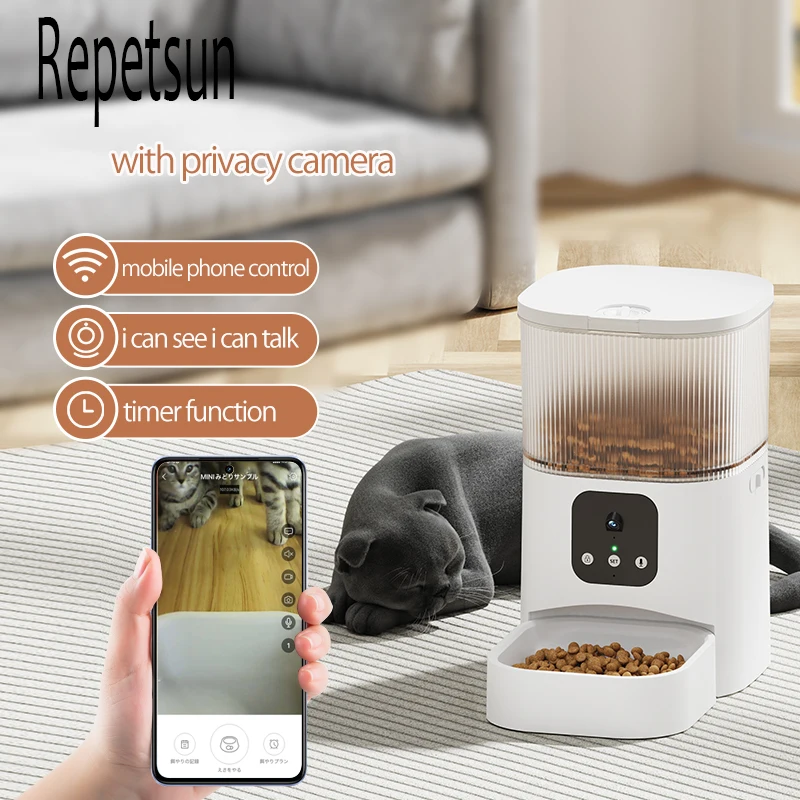 

3L Pet Automatic Feeder Smart Recorder with HD Camera APP Control Timer Feeding Cat and Dog Food Dispenser Pet Feeding Supplies