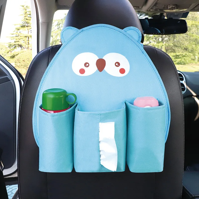 Creative Baby Cartoon Car Seat Back Organizer Kids Toys Travel Protector Cover Automobile Interior Accessories Hang Storage Bag