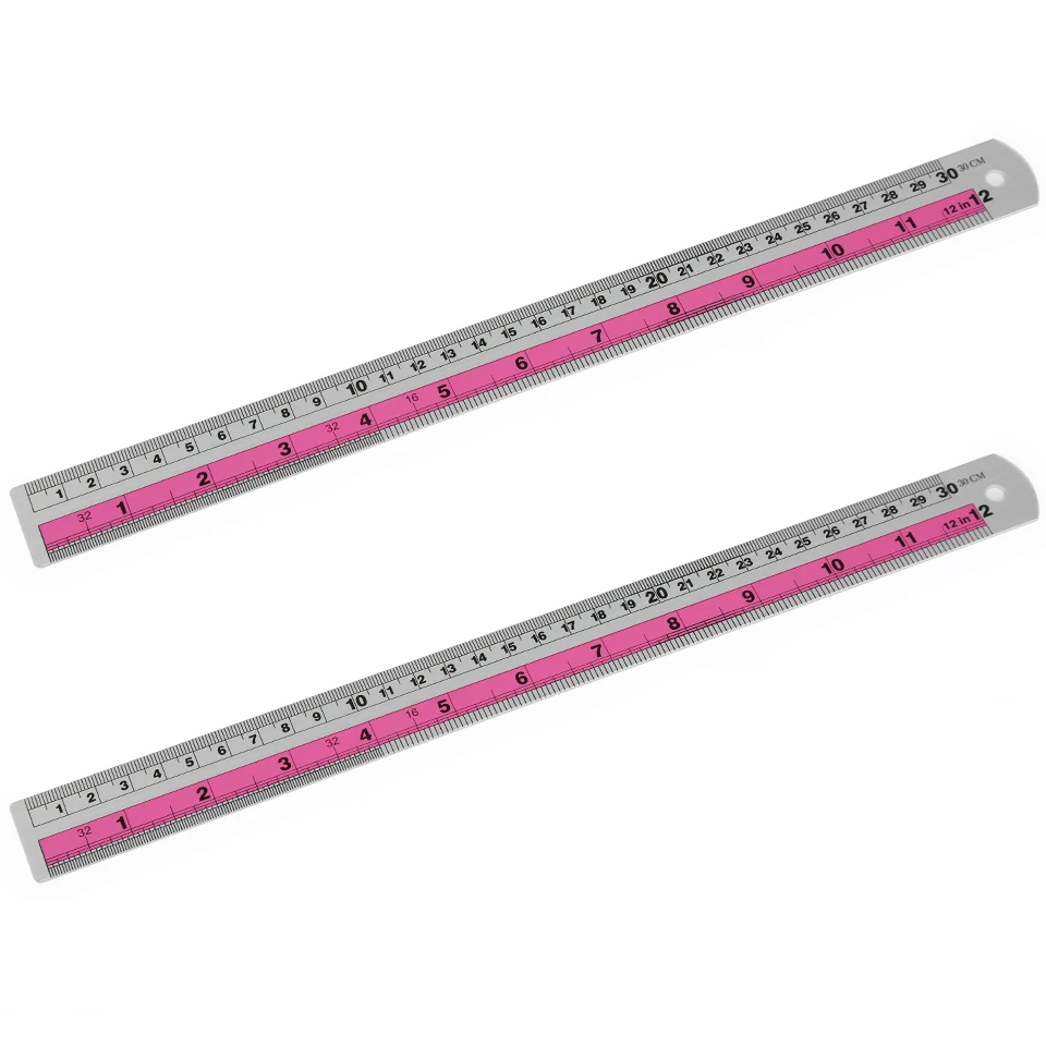 Fniiva 2/5/10PCS 30cm Professional Aluminum Alloy Straight Ruler Colorful Ruler Measuring Tapes Handle Tools