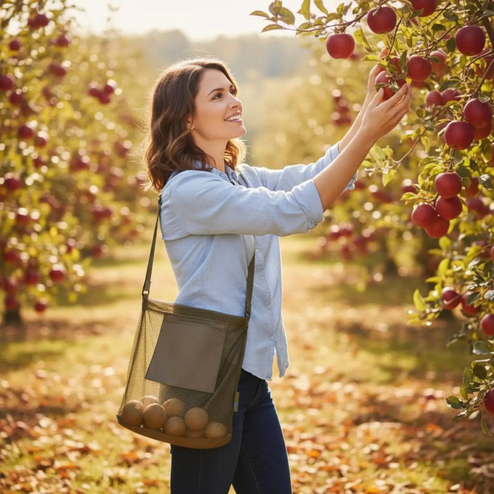 

Fungi Picking Bag Foldable Fruit Picking Bag Fungi Hunting Pouch Lightweight Outdoor Gear Hands Free for Woodland, Field