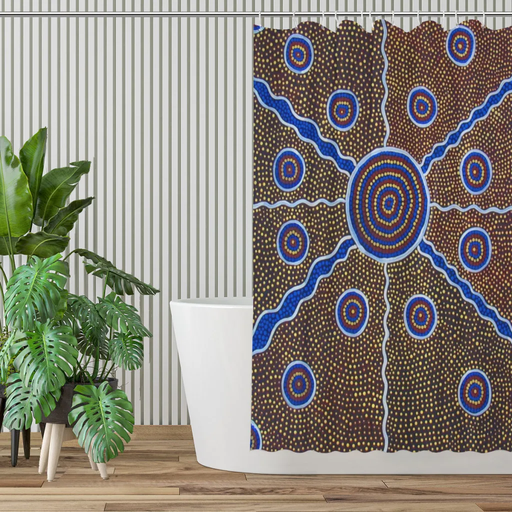 Australia Aboriginal Art Bathroom Shower Curtains  Waterproof Partition Curtain Funny Home Decor Accessories