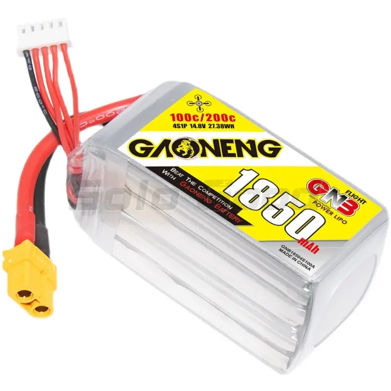 Gaoneng gnb 1850mAh 4S 14.8V แบตเตอรี่ Lipo 100C พร้อมปลั๊ก XT60สำหรับ RC สำหรับแข่ง FPV Drone เฮลิคอปเตอร์ Quadcopter