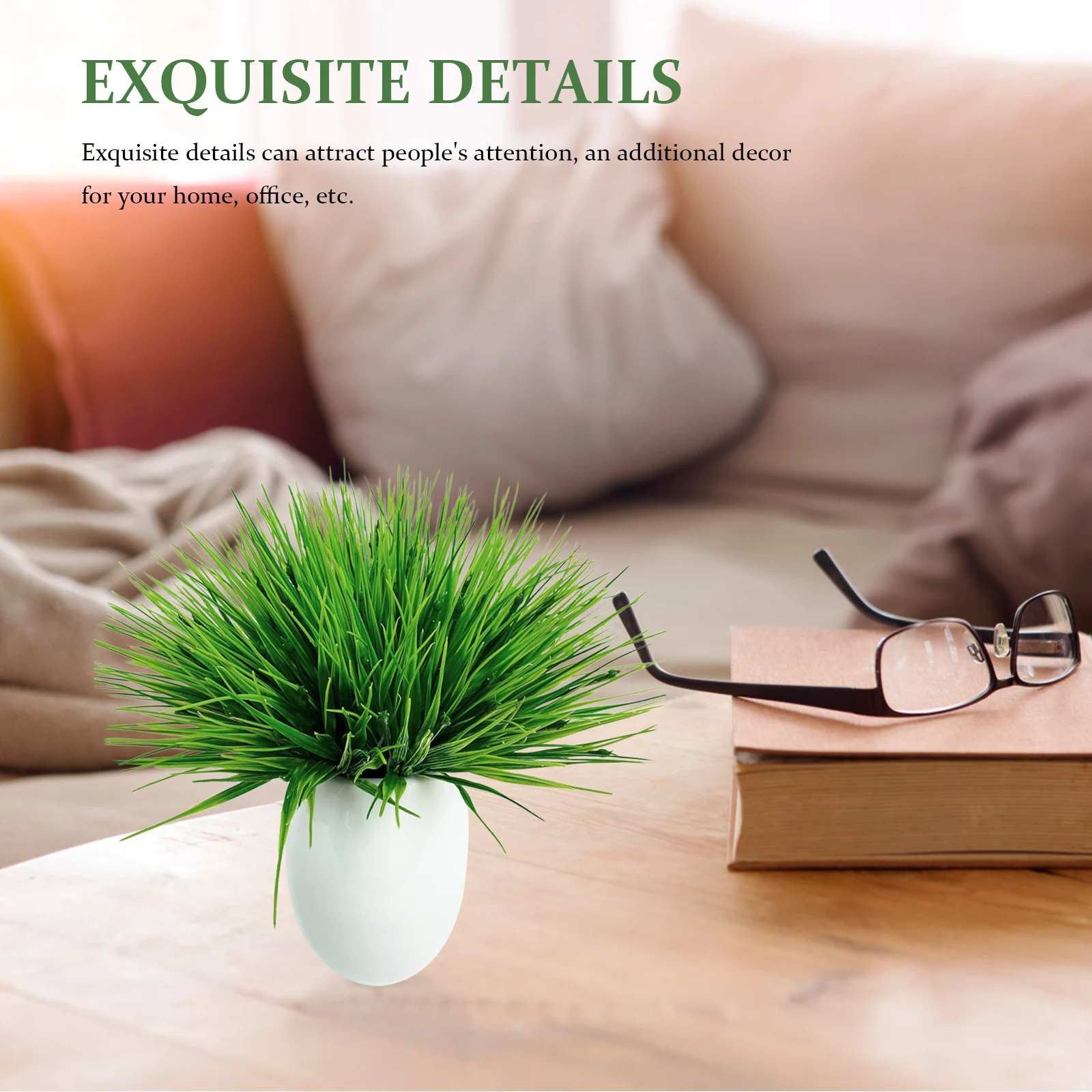 

15 Pcs Simulation Plants Artificial Flower Vase nament Decorative Plastic Greenery DIY Home Office Scene Props Faux Plants