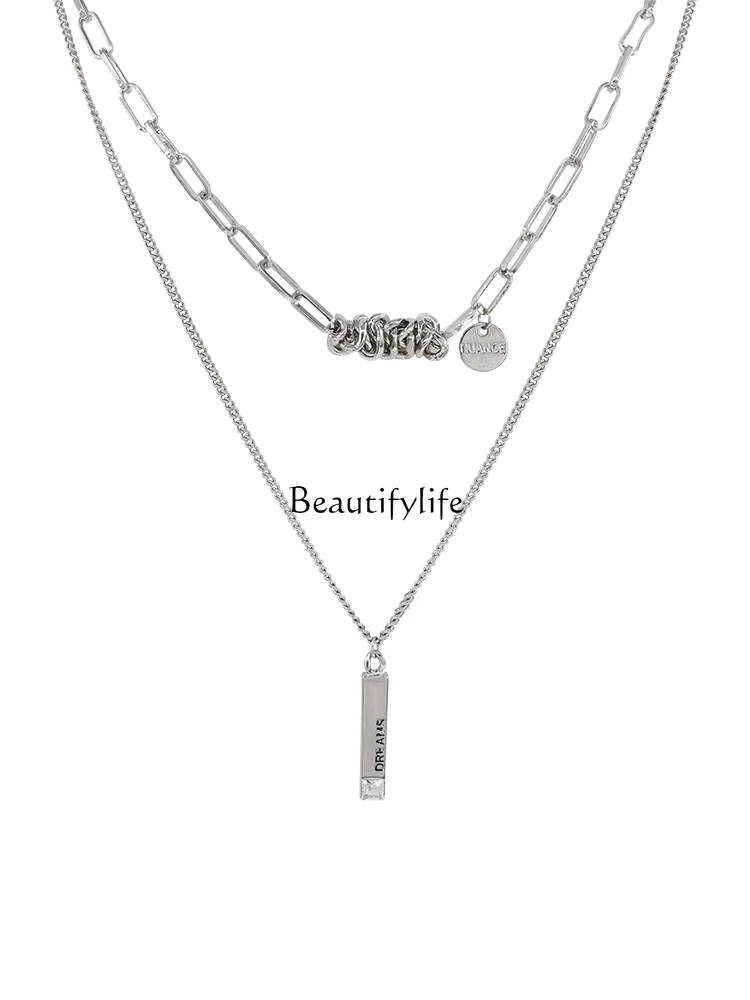 Special-Interest Design Twin Double-Layer Pendant Necklace Female Personality