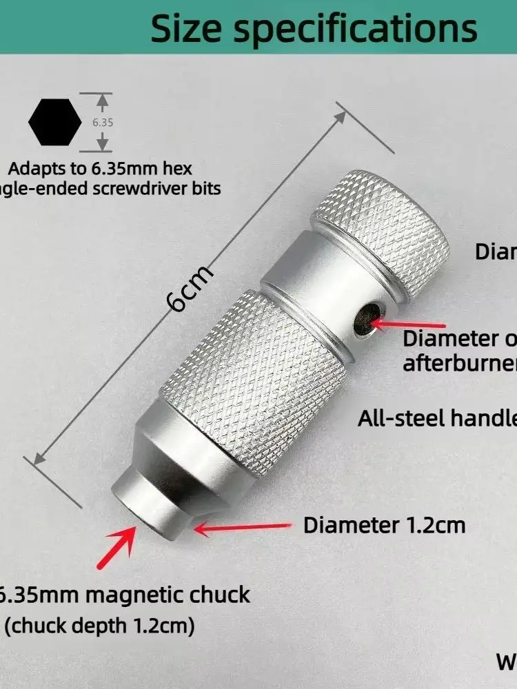 Kleiner Stahlkanonen-Schraubendreher, multifunktional, komplett aus Stahl, 6,35 mm, 1/4 Zoll, Mehrzweck-EDC-Schraubendreher, Handwerkzeug – Detail 5