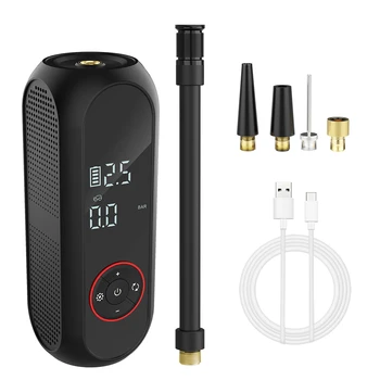 디지털 자동차 타이어 공기 펌프, 타이어 압력 테스트, LED 손전등, 휴대용 팽창기, 0-150psi, 10bar, 50L/min
