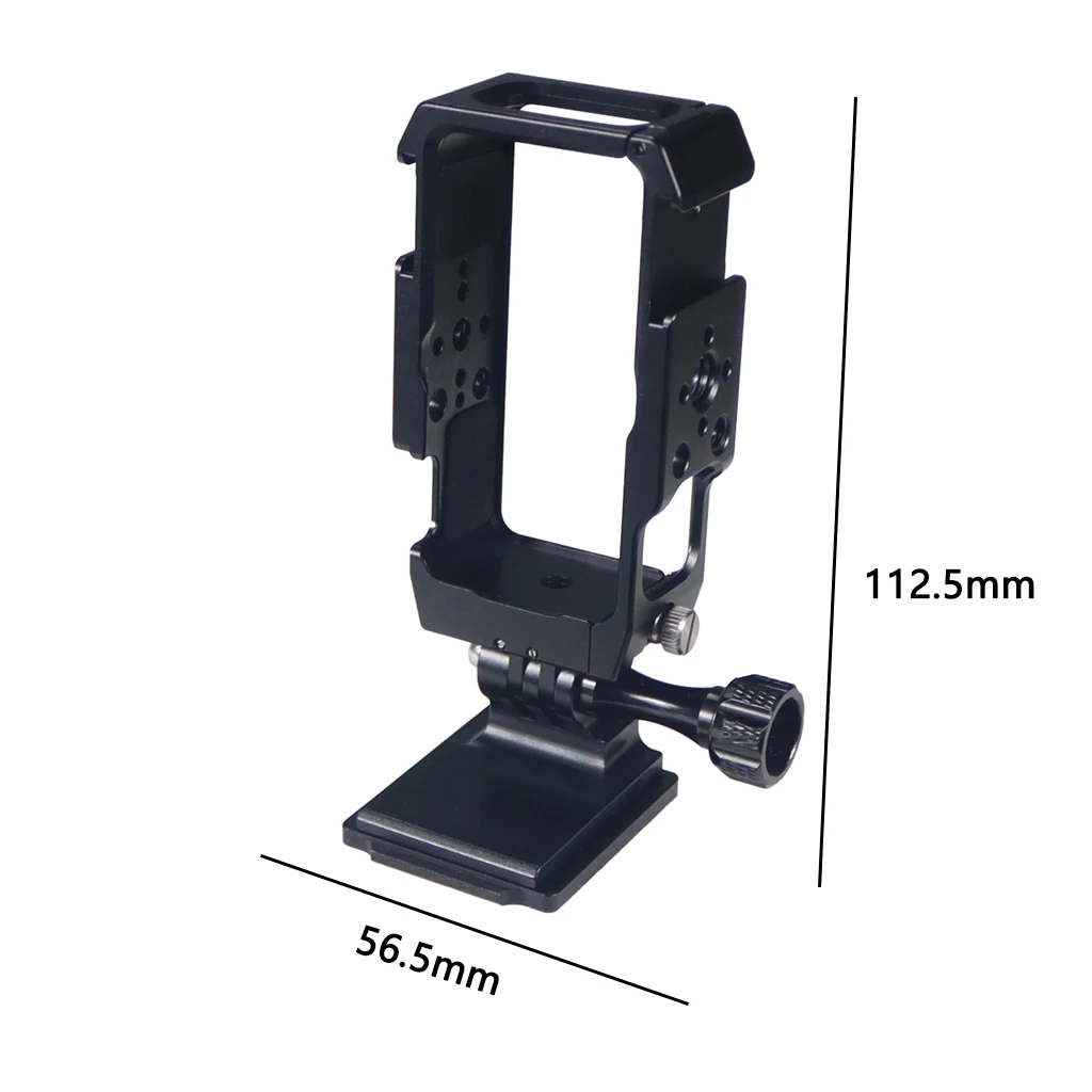 Magnetischer Action-Kamera-Käfig für DJI Action 2 Dual-Screen Vollkäfig mit Cold-Shoe-Halterung, 1/4 3/8 ARRI-Positionierungslöchern und Ladestation – Detail 22