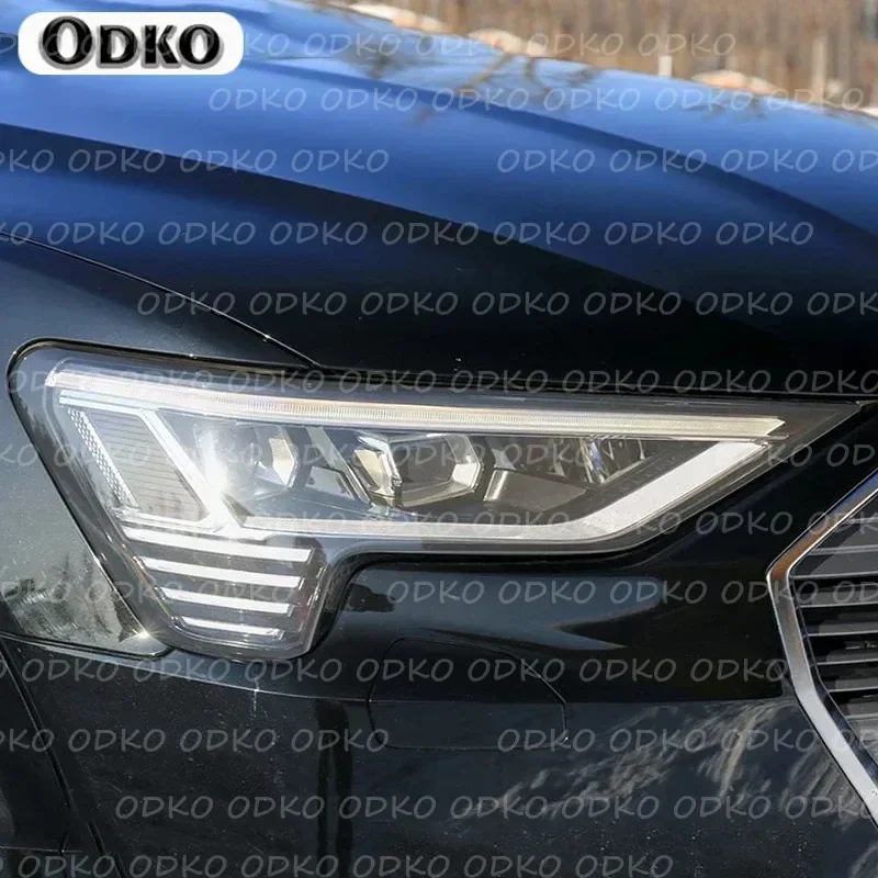 

2 Pcs Car Headlight Protective Film Smoked Black Tint Wrap Vinyl Transparent TPU Sticker For Audi etron 55 50 2019-Present