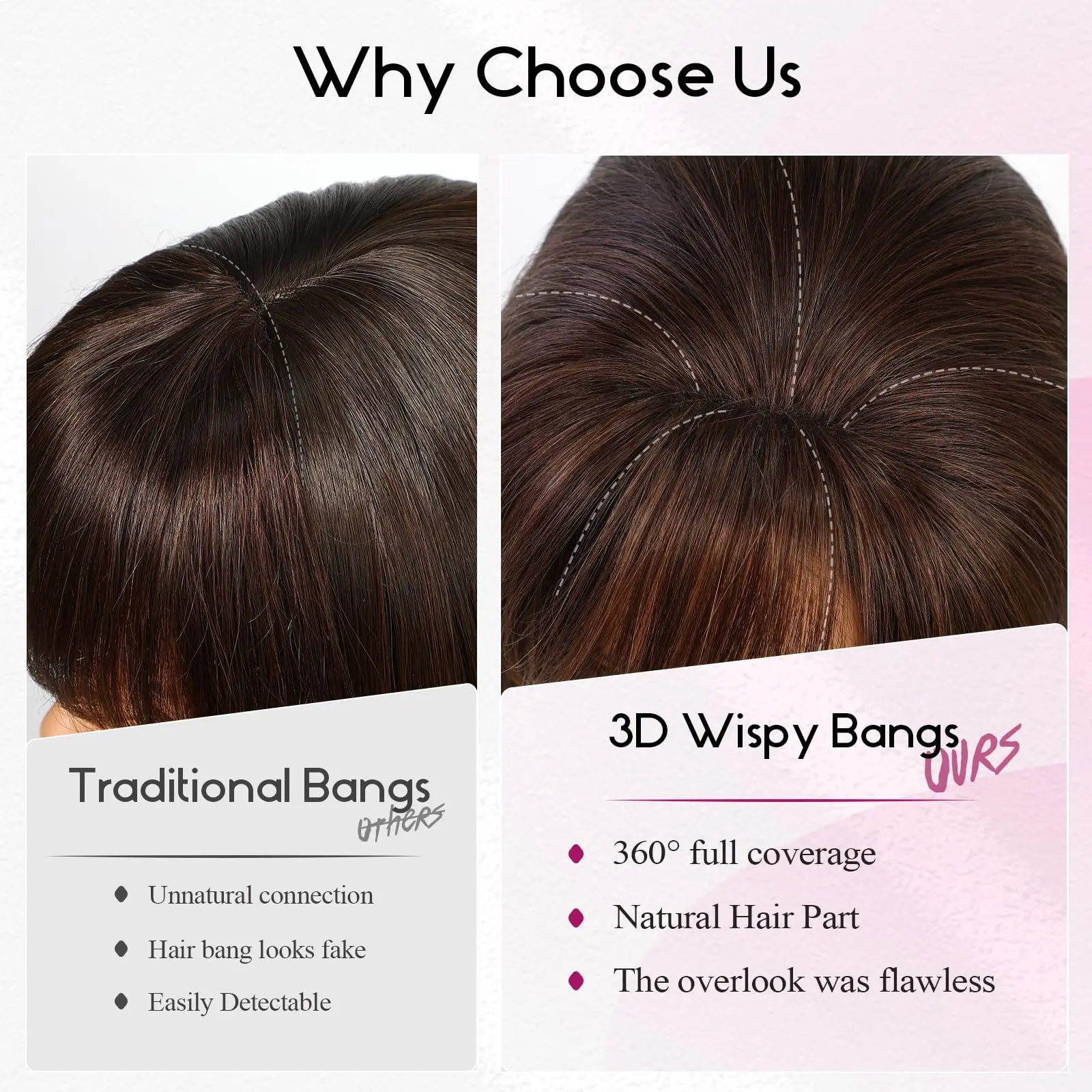 100% Rremy Bagns Clip nei capelli Posticci umani neri Estensioni dei capelli per le donne Pezzi di capelli umani Remy resistenti al calore