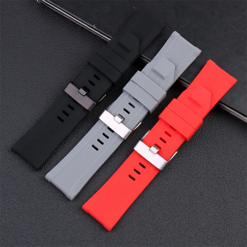 High Quality Silicone Watch Strap for Diesel DZ4476 DZ4318 DZ4427 DZ4323 Waterproof Rubber Sport Wrist Band Men Watchband 26mm