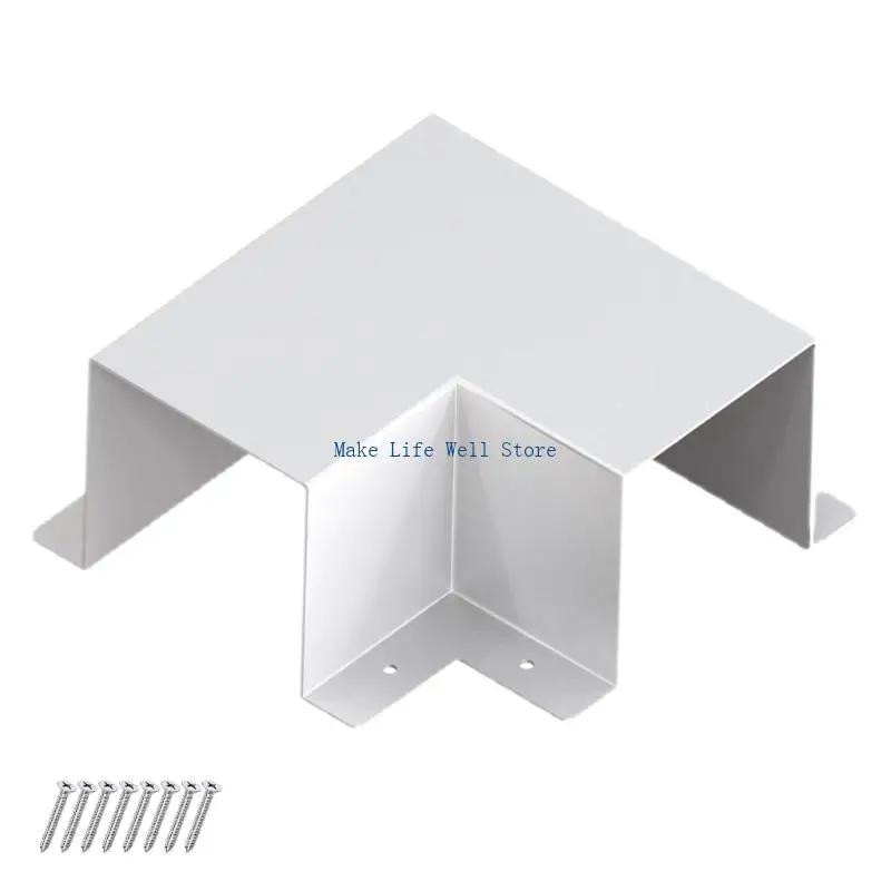  Metal Flat Elbow Fitting Decorative Line Set Cover Parts Accessories for Central Air Conditioner, Heat Pump System